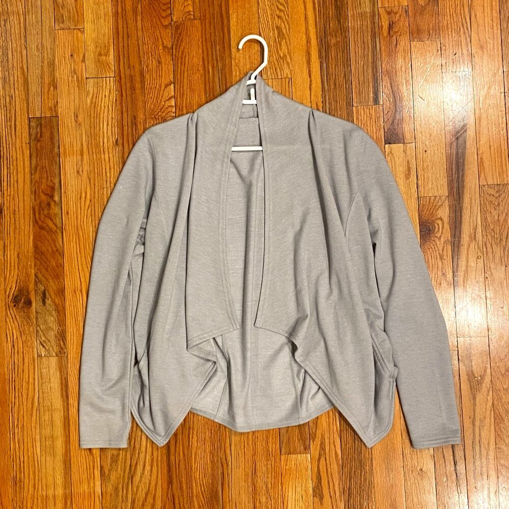 Ellie Activewear Women's Gray Cardigan Lightweight Sweater Size Small
